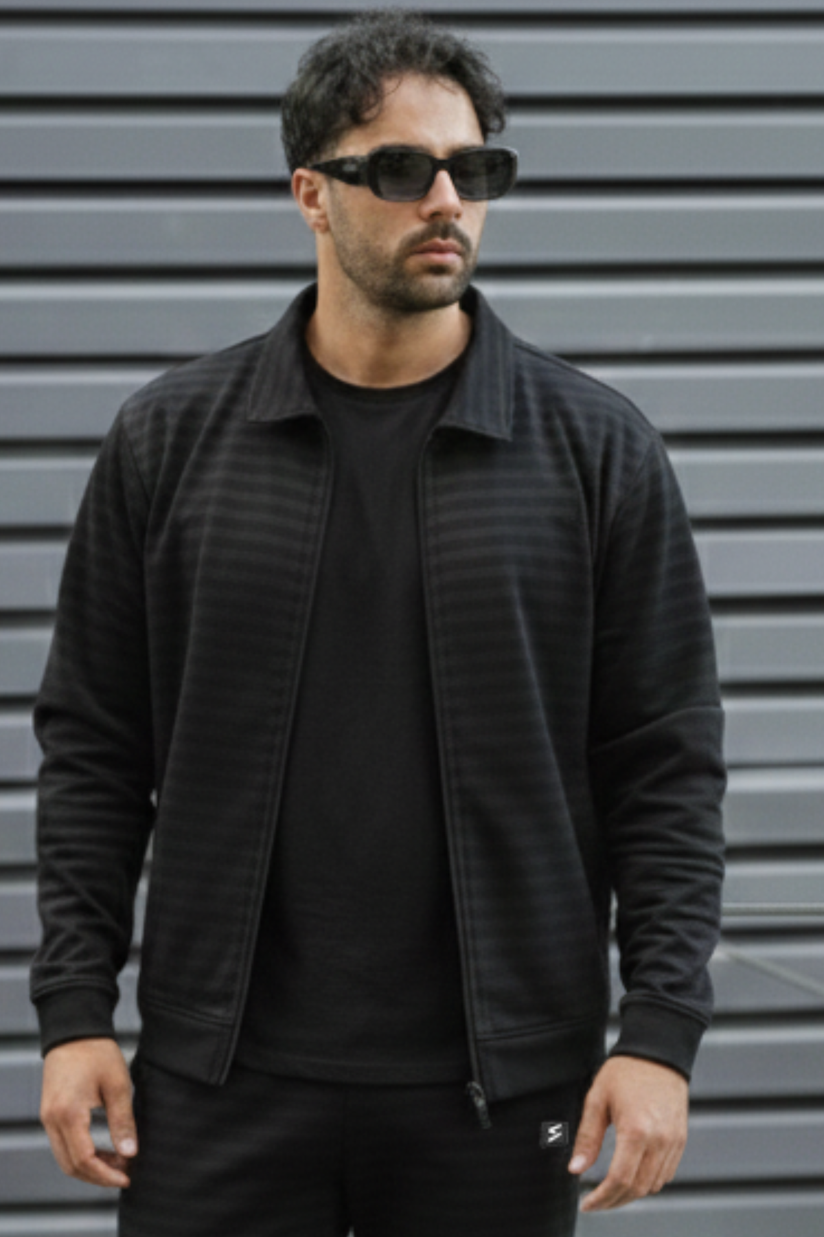 Spd Black Textured Zipper