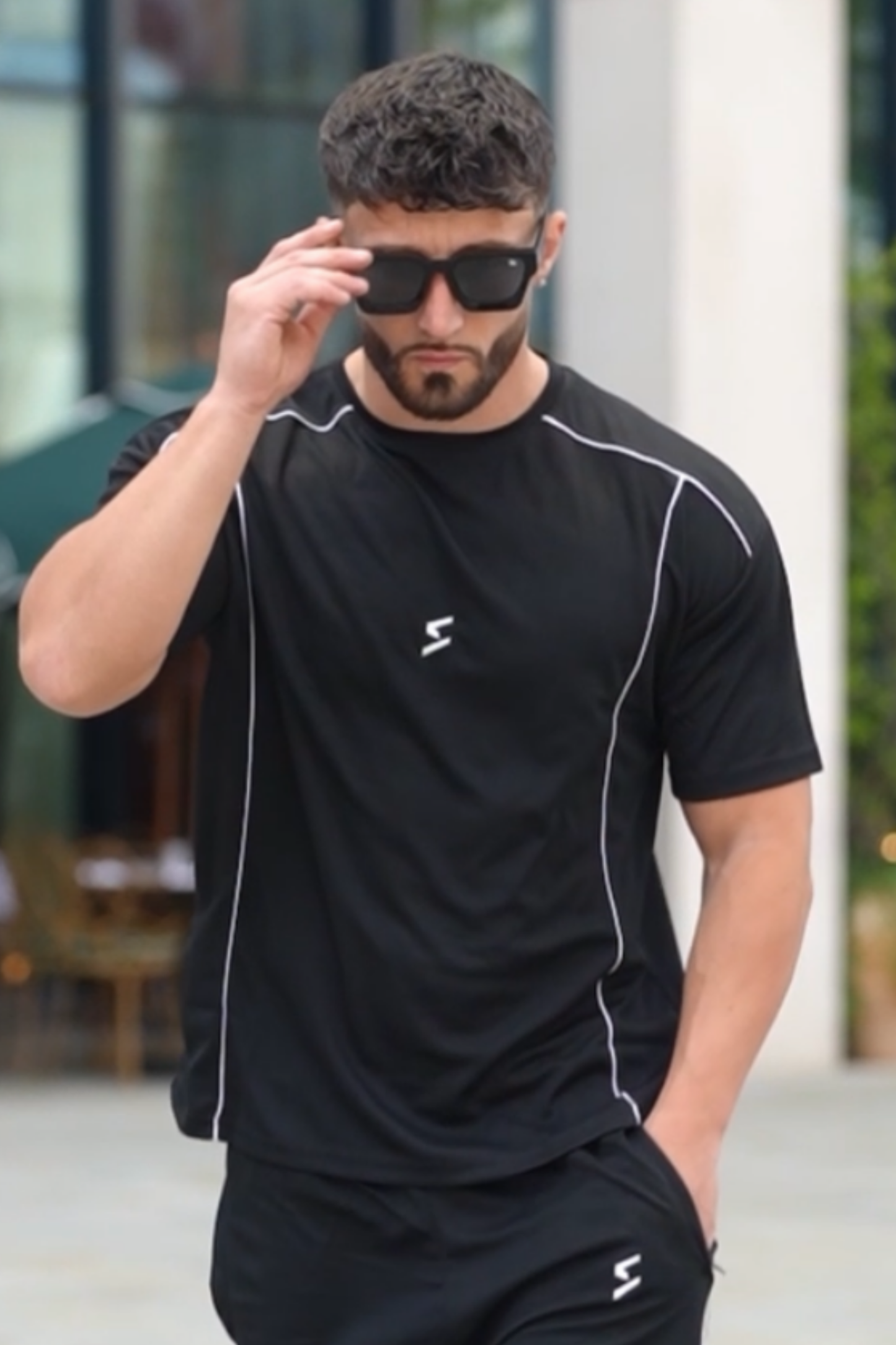 Spd Black Piping Oversize T-Shirt