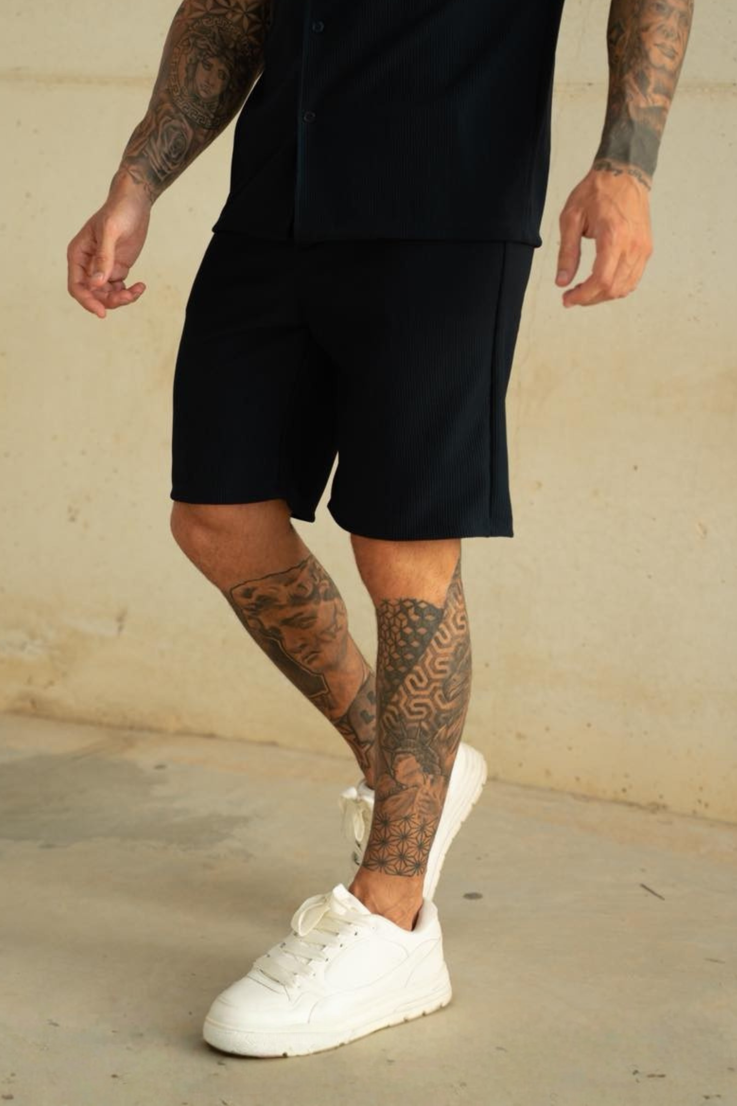 Speed Black Shorts Button Up Short