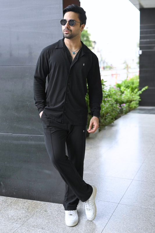 SPD Black Full Sleeve Button Up Set
