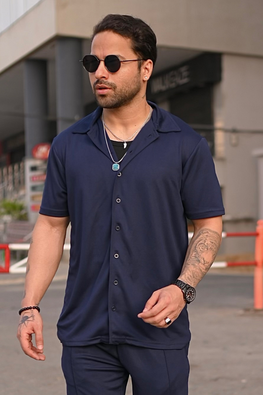Spd Navy Button Up Polo