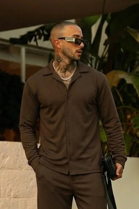 Spd Brown Button UP Shirt