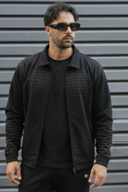 Spd Black Textured Zipper