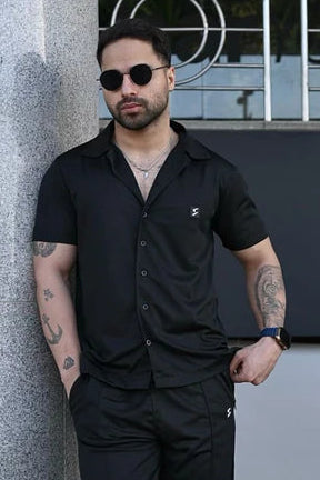 SPD Black Button Up Polo